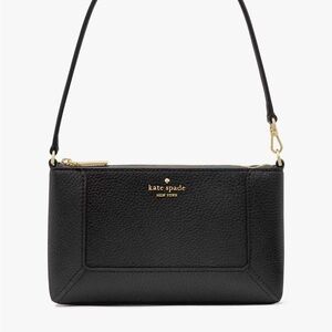 Kate spade black pebbled wristlet
